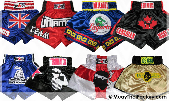 custom logo on Muay Thai shorts